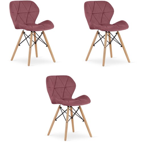 Brandless Žametni stol LAGO - temno roza x 3, (22044504) Cene