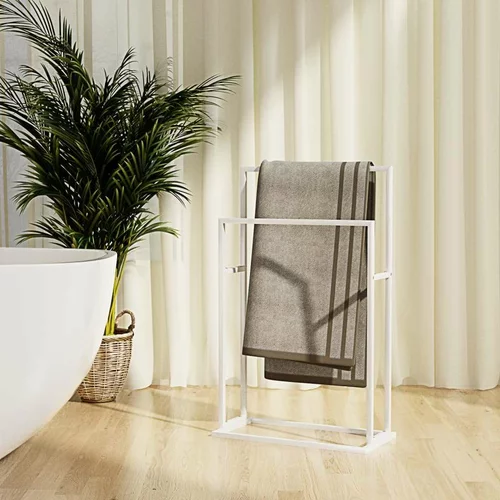  Samostojeći stalak za ručnike bijeli 48 x 24 x 78 5 cm željezni