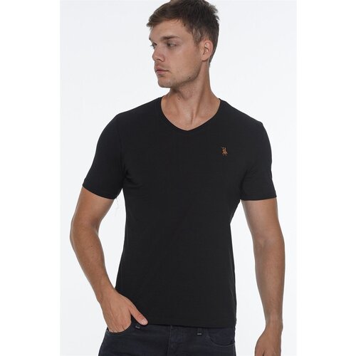Dewberry T8568 V-NECK MEN'S T-SHIRT-BLACK Cijene