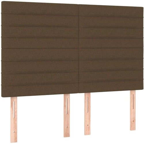  Krevet box spring s madracem LED tamnosmeđi 140x200 cm tkanina Slike