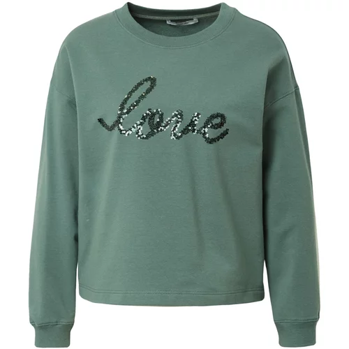 About you Sweater majica 'Valentine' zelena / tamno zelena