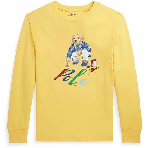 Polo Ralph Lauren Otroška bombažna majica z dolgimi rokavi rumena barva