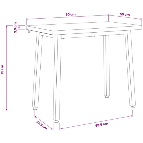  90 x 55 x 75 cm Čvrsto drvo akacije Bijela i crna Pravokutni Slike