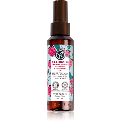 Yves Rocher Bain de Nature odi&scaron;avljeno pr&scaron;ilo za telo in lase za ženske Raspberry & Peppermint 100 ml Cene