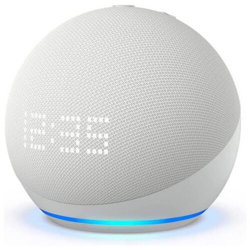 Amazon Pametni zvučnik Echo Dot with Clock Display (5th Gen 2022), sa satom, Alexa, WiFi, BT, bijeli Slike