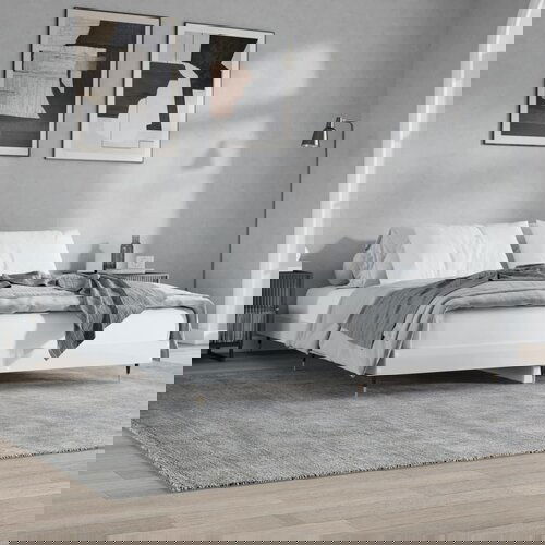 VidaXL Posteljni okvir visok sijaj bel 180x200 cm inženirski les Slike