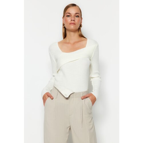 Trendyol Sweater - Ecru - Slim fit Slike