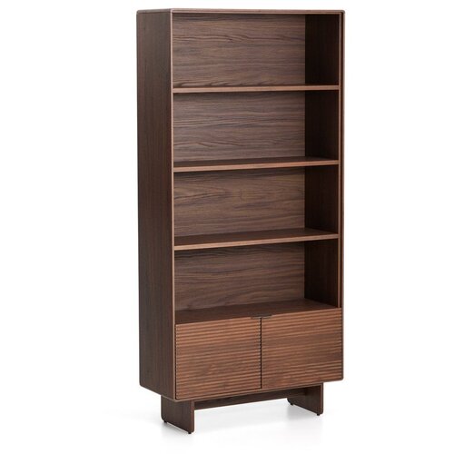 Kave Home Regal u dekoru oraha u tamnoj prirodnoj boji 90x190x35 cm Norlen &amp;ndash; Slike