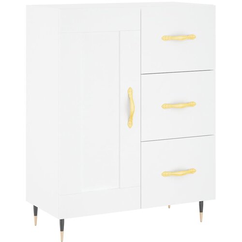  Visoka komoda bijela 69,5x34x180 cm konstruirano drvo Slike
