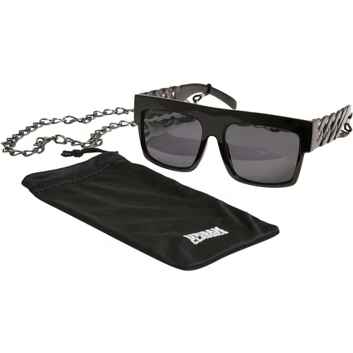 Urban Classics Accessoires Zakynthos sunglasses with chain black/silver