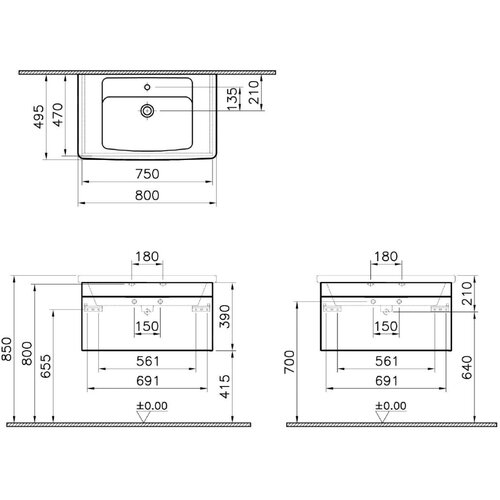 Vitra MIASET8049DG Mia 80 x 49 x 45 cm kopalniški sestav Cene