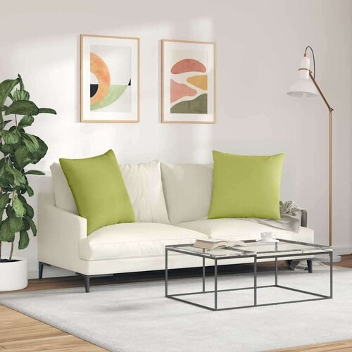 VidaXL jastučići za sofu 2 pcs svijetlo zelena 80 x 80 cm tkanina Slike
