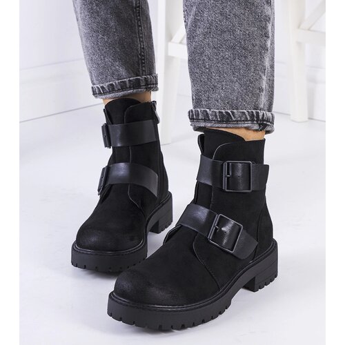 Gemre Black eco-suede ankle boots Leurbost Cene
