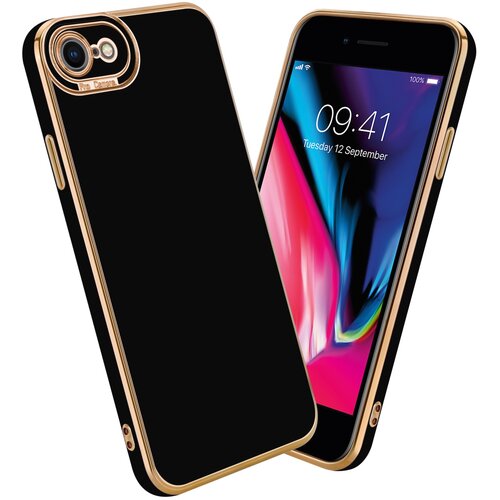 Cadorabo Ohi&amp;scaron;je, združljiv z Apple v sijajnem črni barvi - Rose Gold - Za&amp;scaron;čitni pokrov iz fleksibilnega silikona TPU in z za&amp;scaron;čito pred kamero, (20592945) Slike