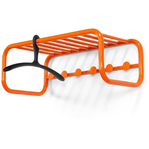 Spinder Design Oranžen kovinski stenski obe&amp;scaron;alnik s polico Retro &amp;ndash; Slike