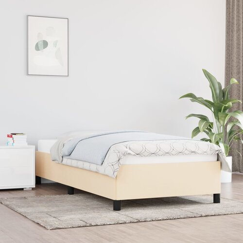 VidaXL Posteljni okvir krem 90x200 cm blago Slike