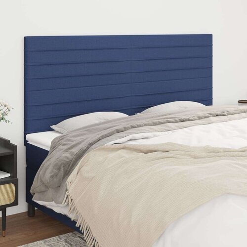 Posteljno vzglavje 4 kosa moder 80x5x78/88 cm blago, (20953825) Slike