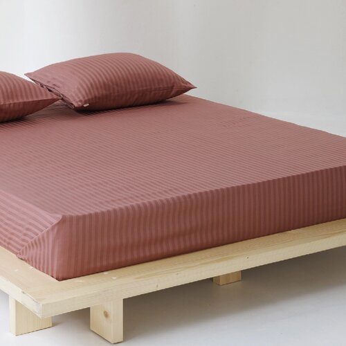 Stefan Posteljina sa čar&amp;scaron;avom Damast pruga roze 200x200 cm Slike