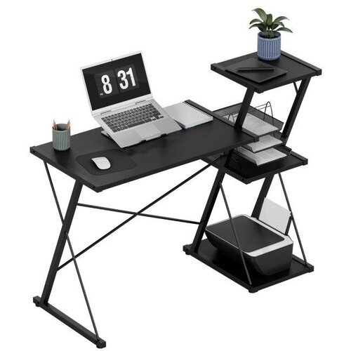 Leader 3.5 Crni radni stol s policama 116 cm Cijene