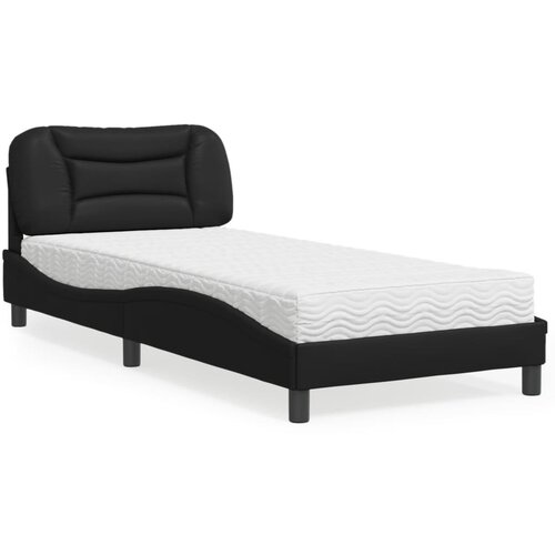 vidaXL Krevet s madracem crni 90 x 200 cm od umjetne kože Cijene