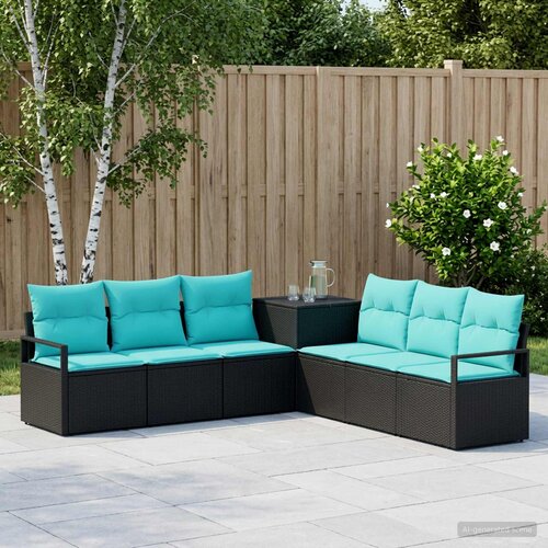  Set sofe 7 kom. Crna i Plava 120 x 62 x 69 cm Cene