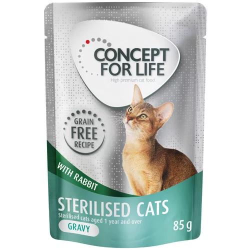 Concept for Life Sterilised Cats kunec v omaki brez žitaric - 24 x 85 g