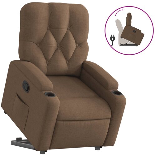 Maison Chic Naslanjač - Relax naslanjač s funkcijo vstajanja rjavo blago, (22040195) Slike