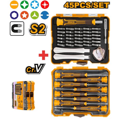  Set preciznih odvijaca i bitova 45kom HKSDB0458 SUPER INGCO Cene