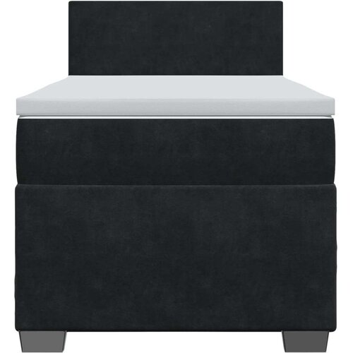 vidaXL Box spring postelja z vzmetnico črn 90x190 cm žamet Cene
