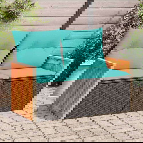  Vrtna sofa s jastucima za 2 osobe crna poli ratan - Crna 1 bez spremišta Cene