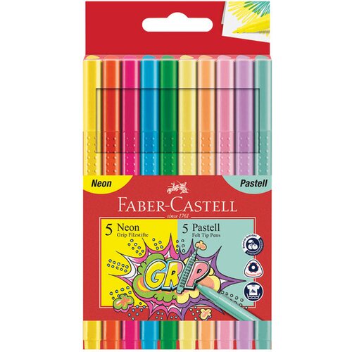 &scaron;kolski 10boja grip neon plus pastel faber castell 155312 blister Cene