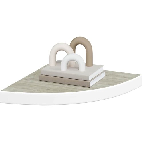  Kutna zidna polica boja hrasta i bijela 35 x 35 x 3,8 cm MDF Slike