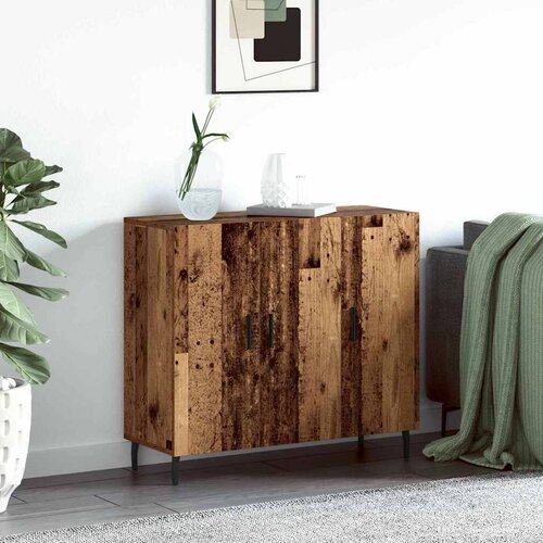 VidaXL Strani &amp;scaron;al Rjava 90 x 34 x 80 cm Konstruiran les Slike