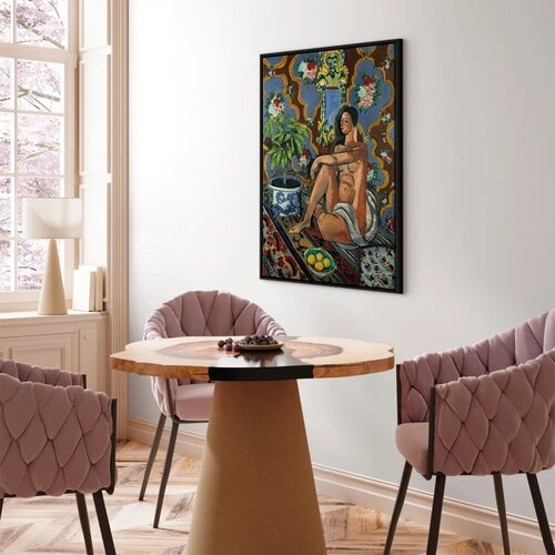  Slika - Henri Matisse &amp;ndash; Decorative Figure on Ornamental Ground 80x120 U crnom drvenom okviru Slike