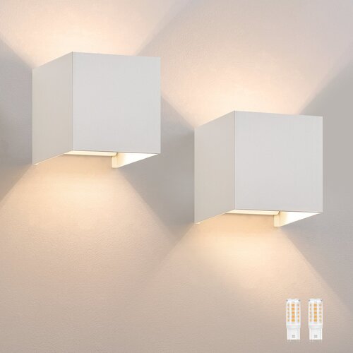 Nettlife Komplet 2 LED stenskih svetilk za zunanjo uporabo, toplo bele barve IP65, za dom, spalnico, stopni&scaron;če, (22136395) Cene
