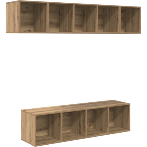 VidaXL Set TV komoda s pohranom 4 pcs hrast artisan 37 x 37 x 142.5 cm Slike