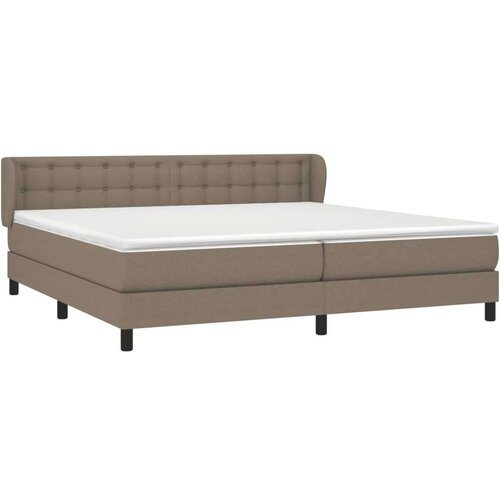  Krevet s oprugama i madracem smeđesivi 200x200 cm od tkanine Slike