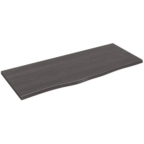 VidaXL Stenska polica temno siva 100x40x2 cm obdelana trdna hrastovina, (20650617) Slike