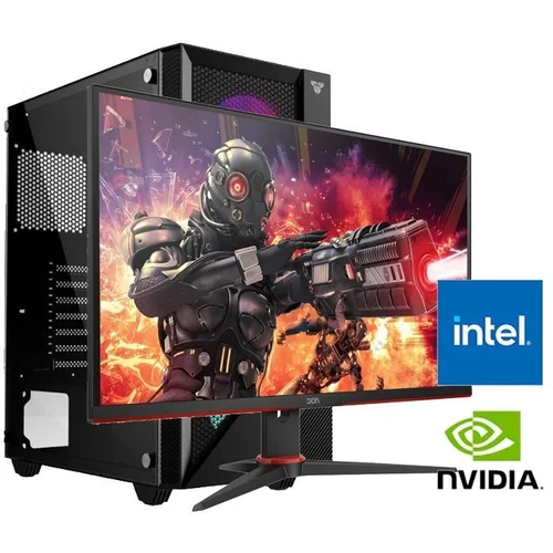 Gaming računar Intel i3-10100F, 8GB, 240GB, GTX 1650 4GB i monitor AOC 24G2SAE/BK