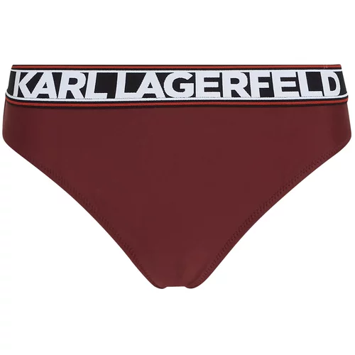 Karl Lagerfeld Bikini hlačke burgund / črna / bela