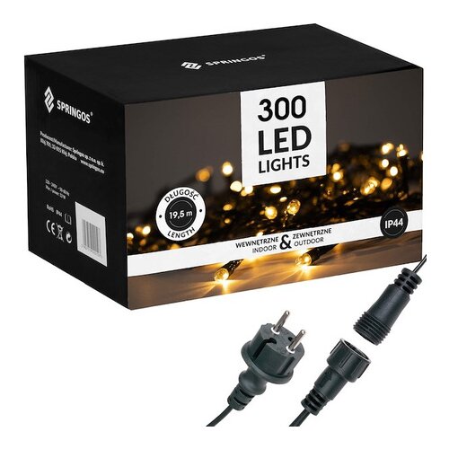 springos 18 metrske toplo bele božične lučke s 300 LED lučkami, IP44 božična osvetlitev., (21638424) Cene