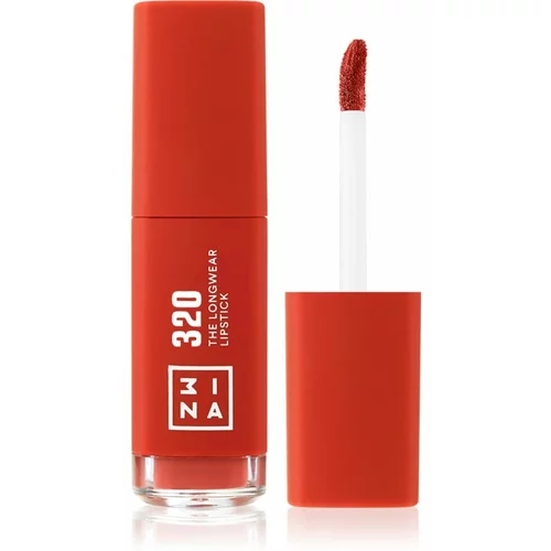 3INA The Longwear Lipstick dolgoobstojna tekoča šminka odtenek 320 - Dark coral 6 ml