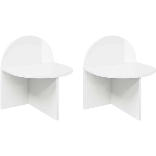  Noćni ormarić 2 pcs Bijela visokog sjaja 40 x 35 5 x 45 5 cm - Visoki sjaj bijeli 2 40 x 35 5 x 45 5 cm Cene