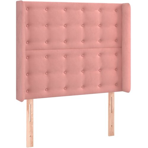 Maison Chic posteljno vzglavje - vzglavna omarica - nočna omarica z ušesi roza 103x16x118/128 cm žamet, (21710685) Cene