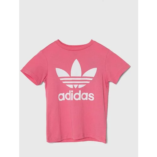 Adidas Otroška bombažna kratka majica TREFOIL TEE roza barva