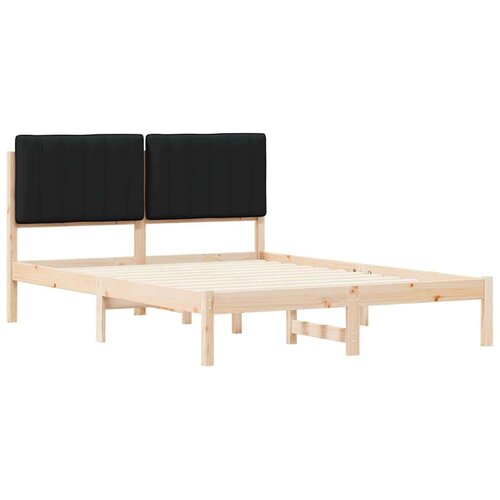 VidaXL krevetni okvir s tapiciranim uzglavljem Crna 140 x 200 cm Slike