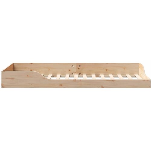  Krevetna konstrukcija Smeđa 90 x 210 cm Čvrsto borovo drvo Bež Slike