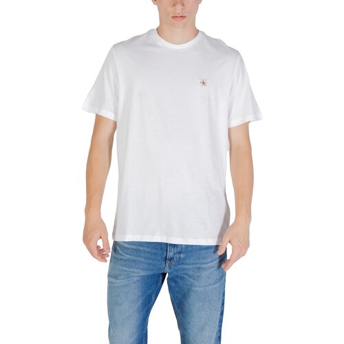 Calvin Klein Jeans Polo majice dolgi rokavi SS BADGE 30S JERSEY LV04RC272G Bela Slike