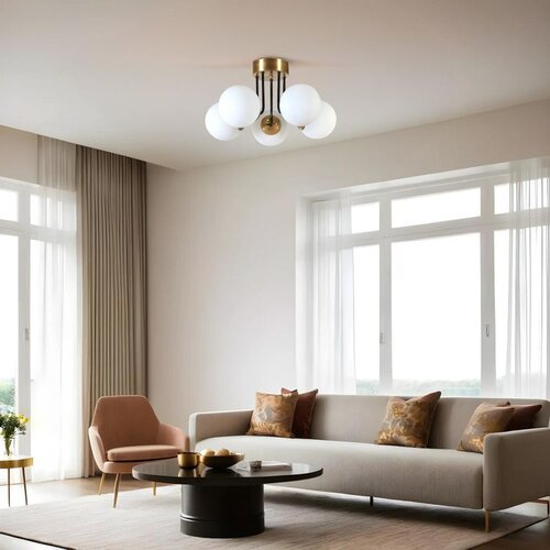 Opviq pablo 5 li eskitme beyaz Camlı avize whitegold chandelier Cene