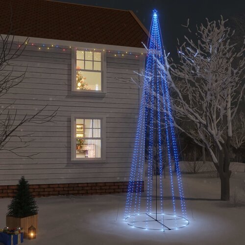 vidaXL Božično drevesce stožec 1134 modrih LED diod 230x800 cm Cene